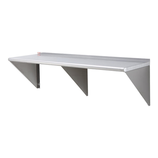 Wall Mounted Floating Shelving with Brackets, 18" x 60" Stainless Steel -6