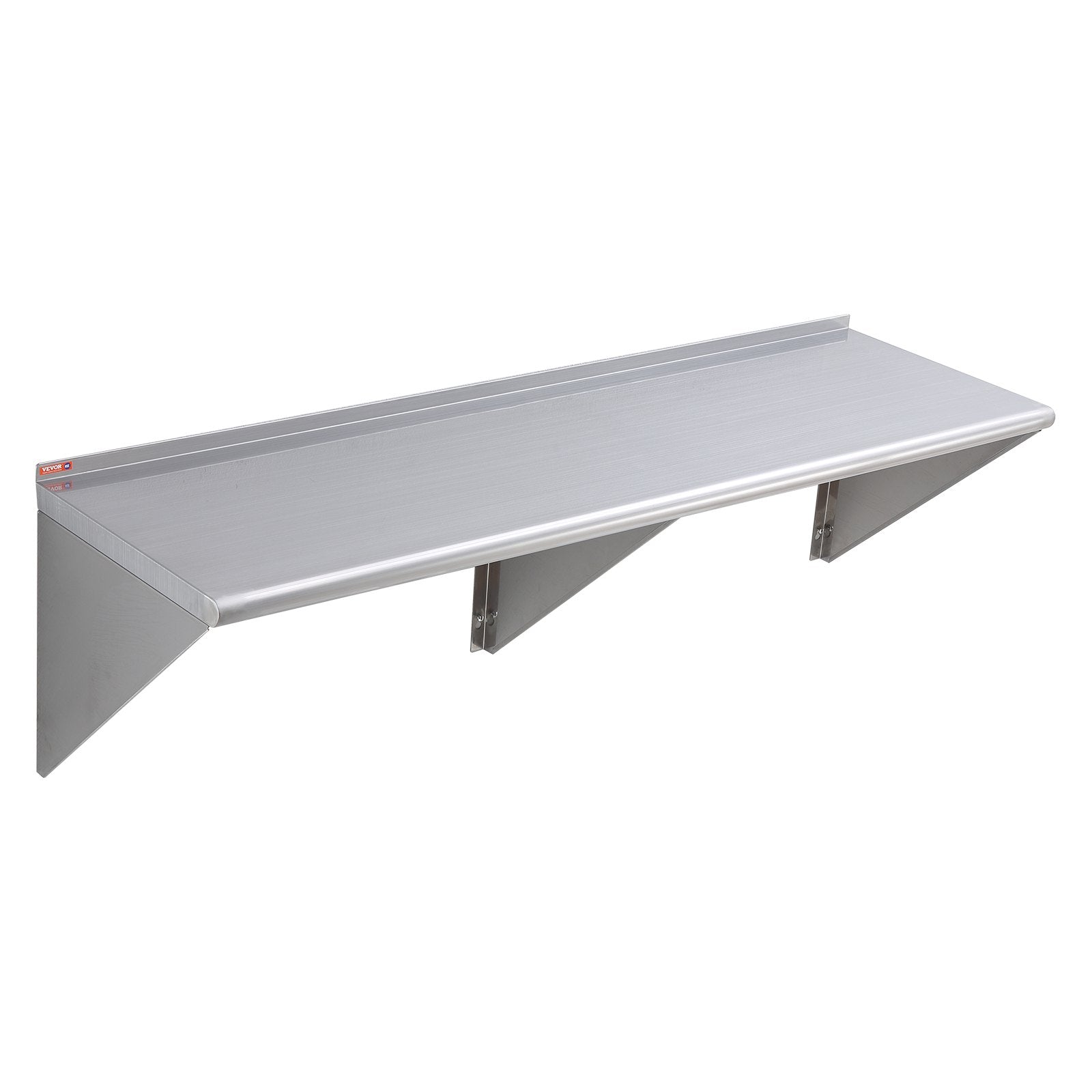 Wall Mounted Floating Shelving with Brackets, 18" x 60" Stainless Steel -5