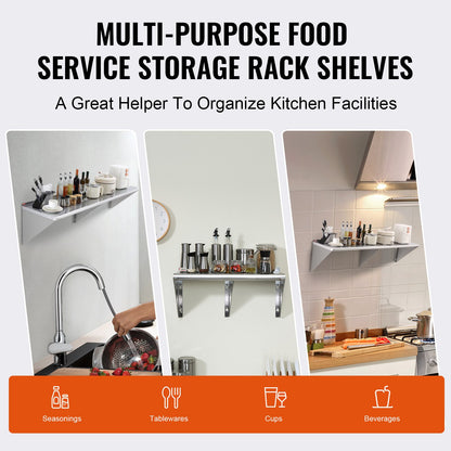 Wall Mounted Floating Shelving with Brackets-4