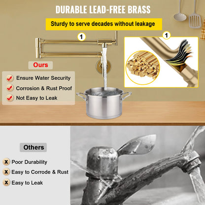 Pot Filler Faucet, Solid Brass 24.4"-1