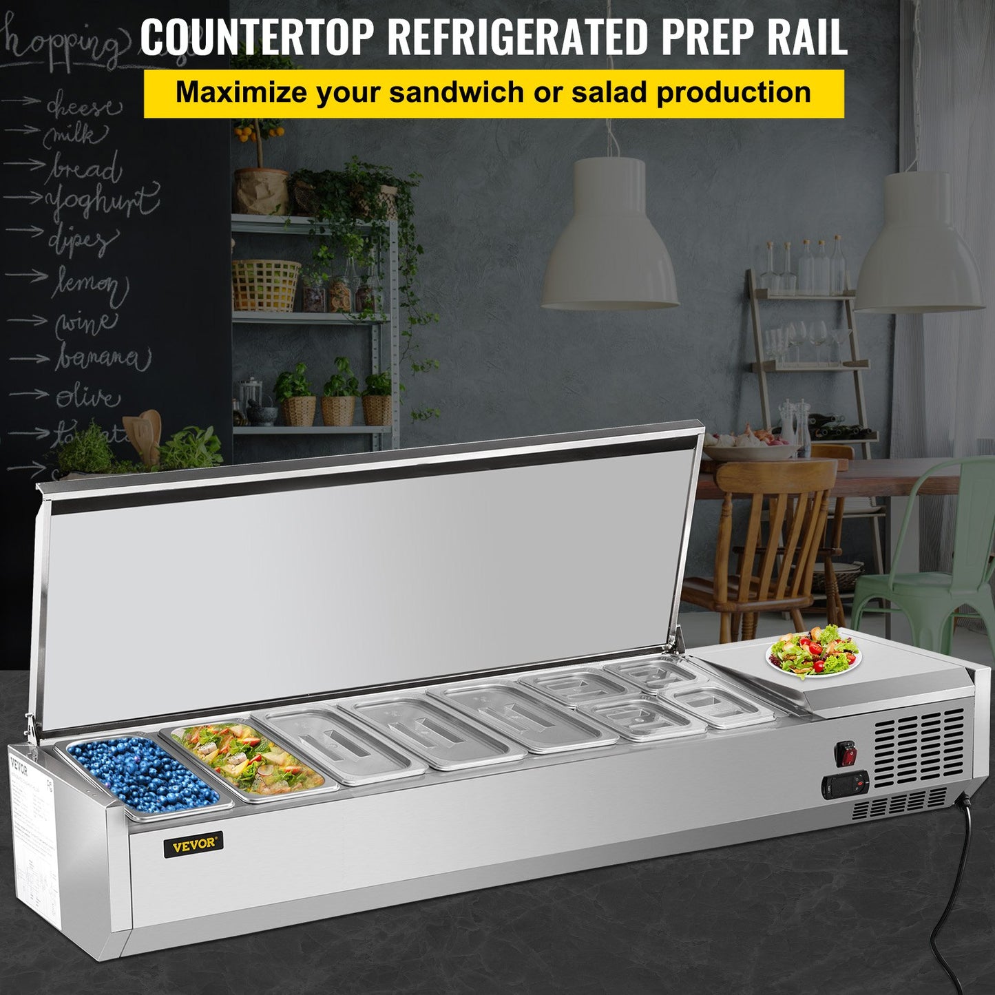 Refrigerated Condiment Prep Station, 71-Inch-0