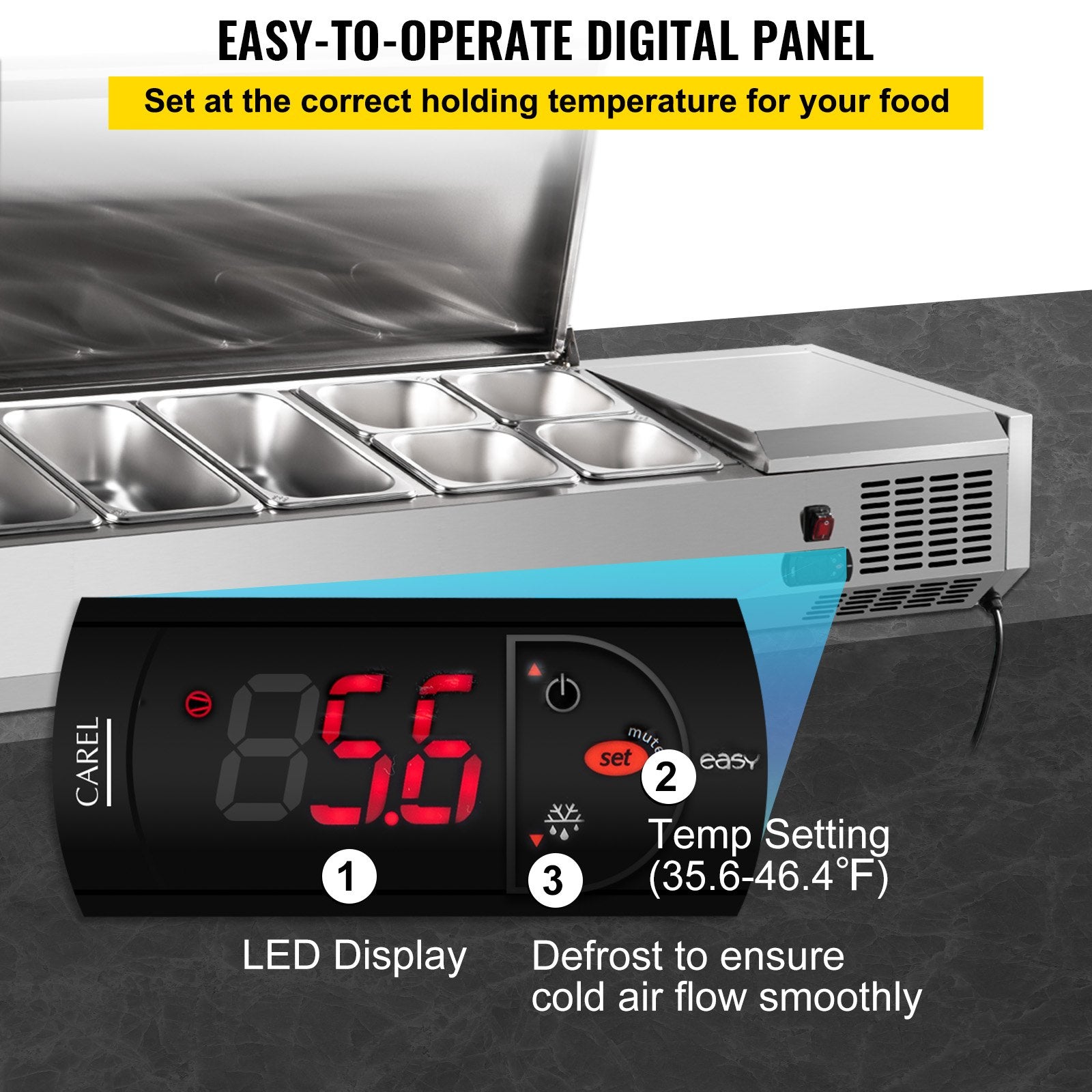 Refrigerated Condiment Prep Station, 71-Inch-2