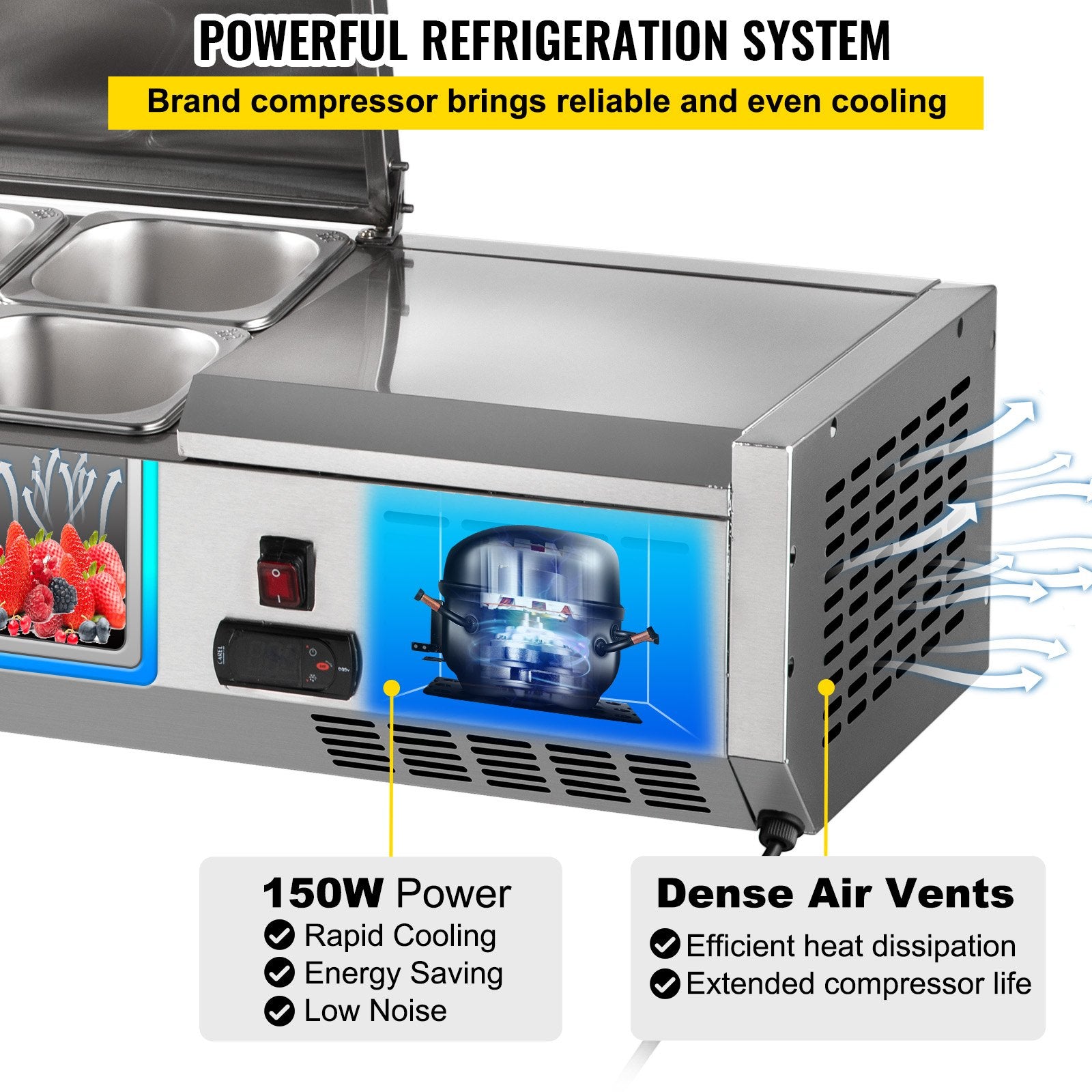 Refrigerated Condiment Prep Station, 71-Inch-3