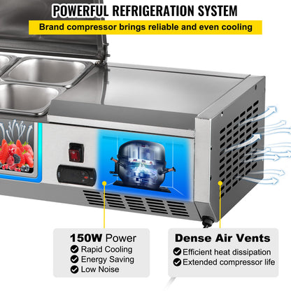 Refrigerated Condiment Prep Station, 71-Inch-3