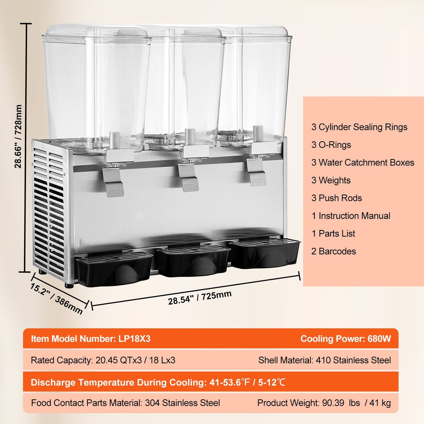 Commercial Beverage Dispenser, 20.4 Qt -5