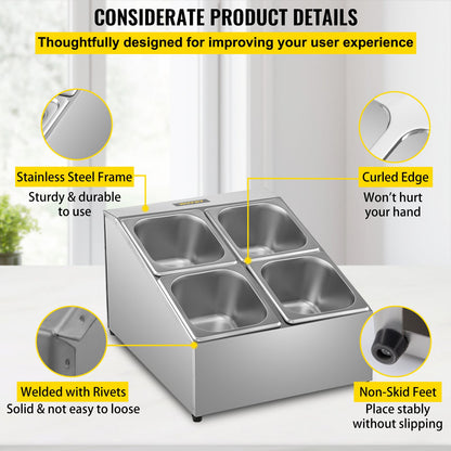 Stainless Steel Food Prep Organizer with Pans and Ladles-2