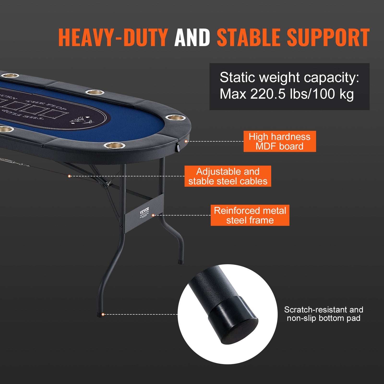  8 Player Foldable Poker Table-4