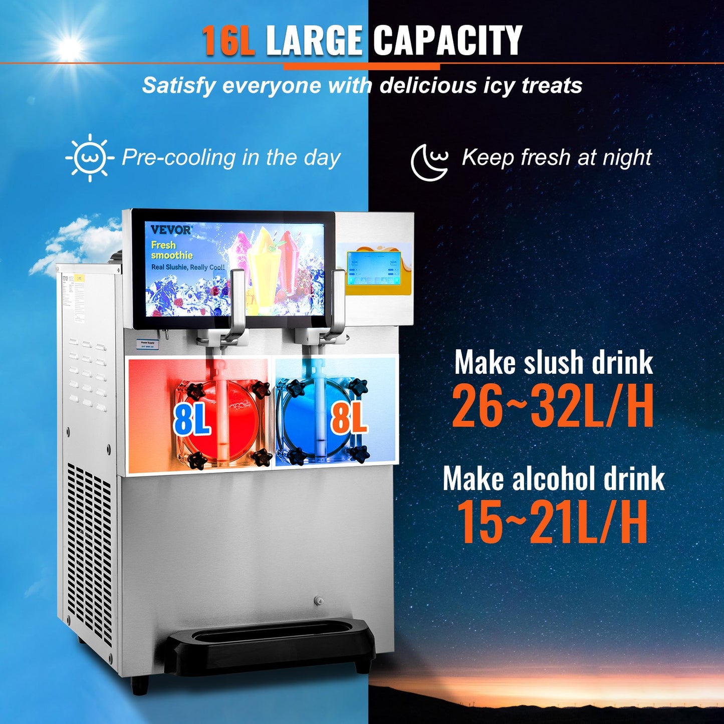 Commercial Slushy Machine, 8L / 2.1 -1