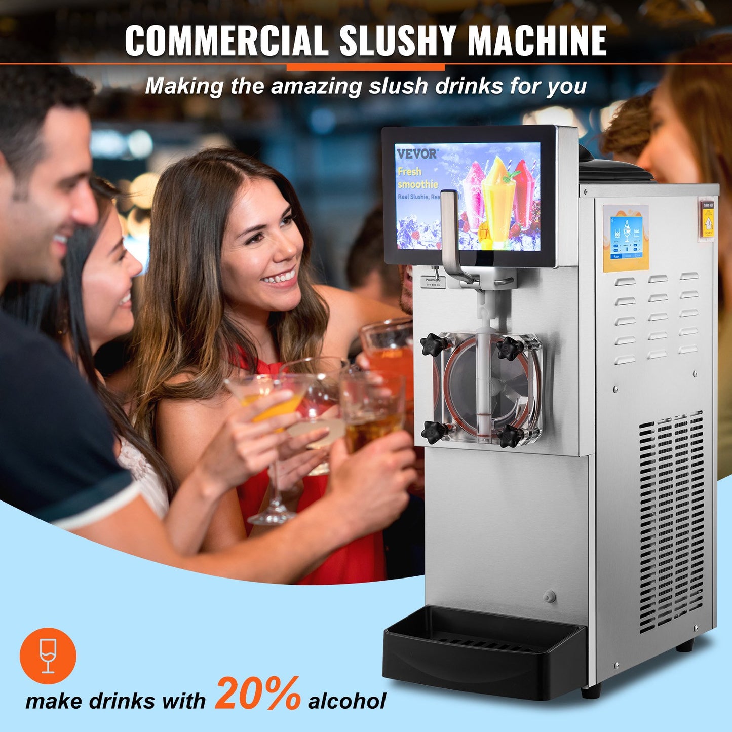 Commercial Slushy Machine, 8L / 2.1 Gal -0