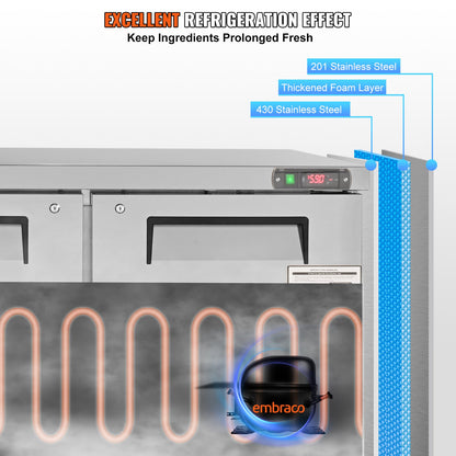 Commercial Refrigerator with Worktop 48" -2