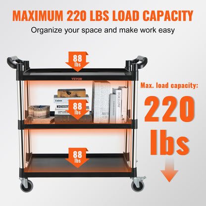 Utility Service Cart with Wheels 3-Tier -4