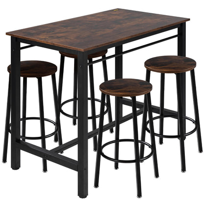 Bar Table and Chairs Set 43" -6