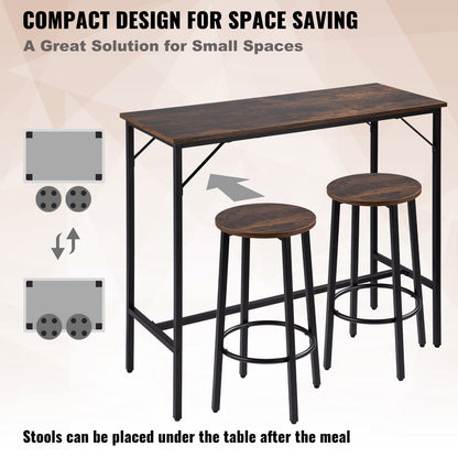  Pub Table Set with 2 Bar Stools-1