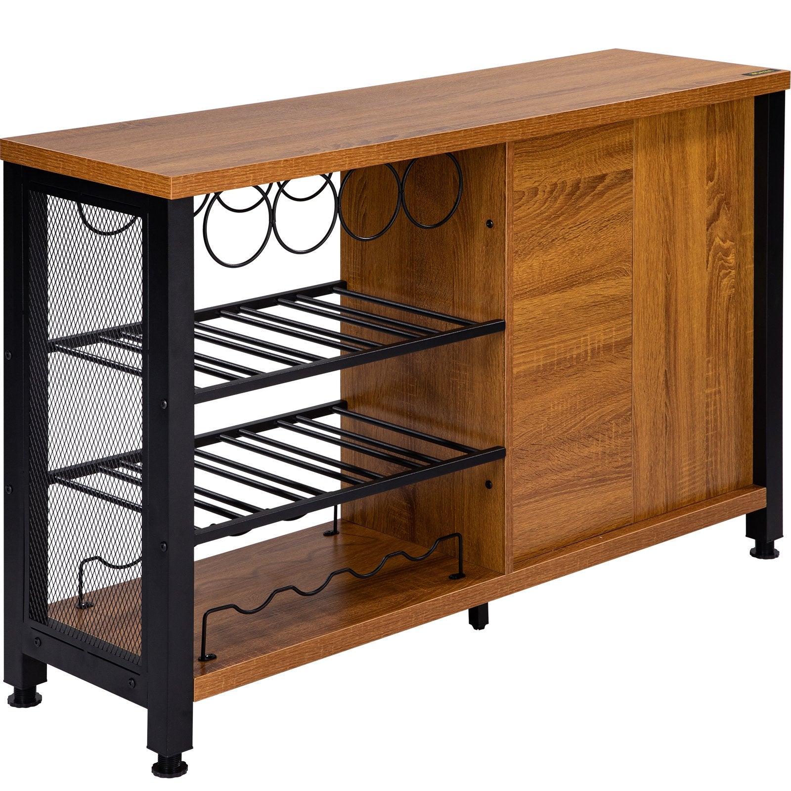 Wine Bar Cabinet with Removable Wine Rack-2