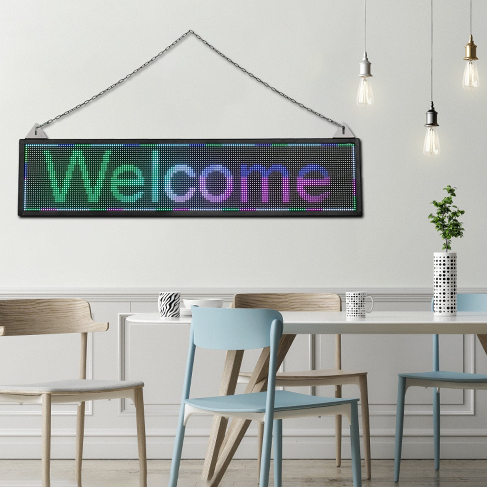 LED Scrolling Sign, 40" x 9" WiFi & USB-2