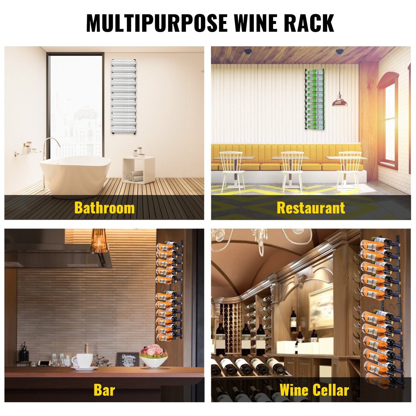 Wall Mounted Wine Rack, 12x2 -5