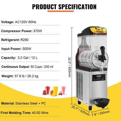 Commercial Slushy Machine, 12L/3.2Gal-5