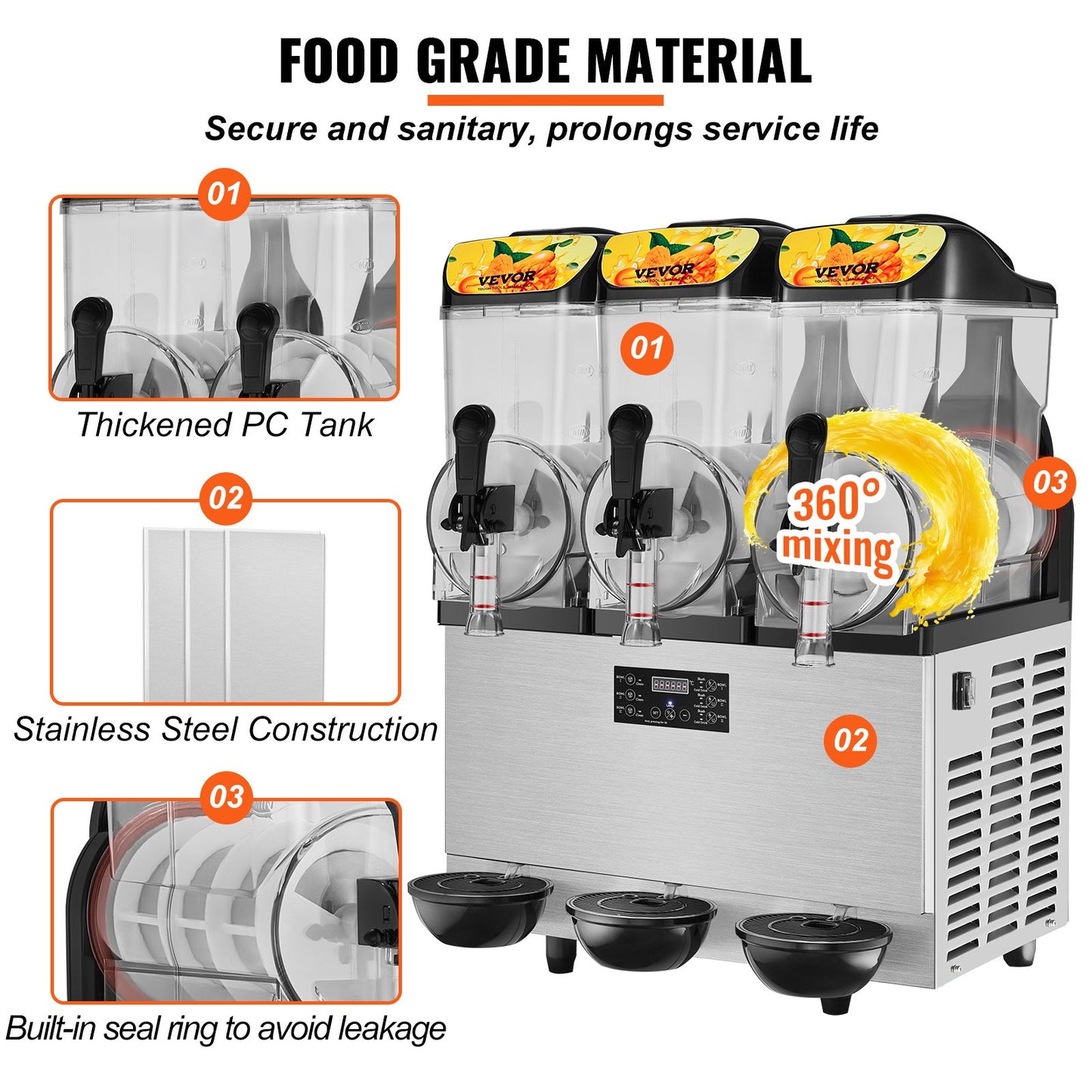 Commercial Slushy Machine, 36L/9.6Gal -2