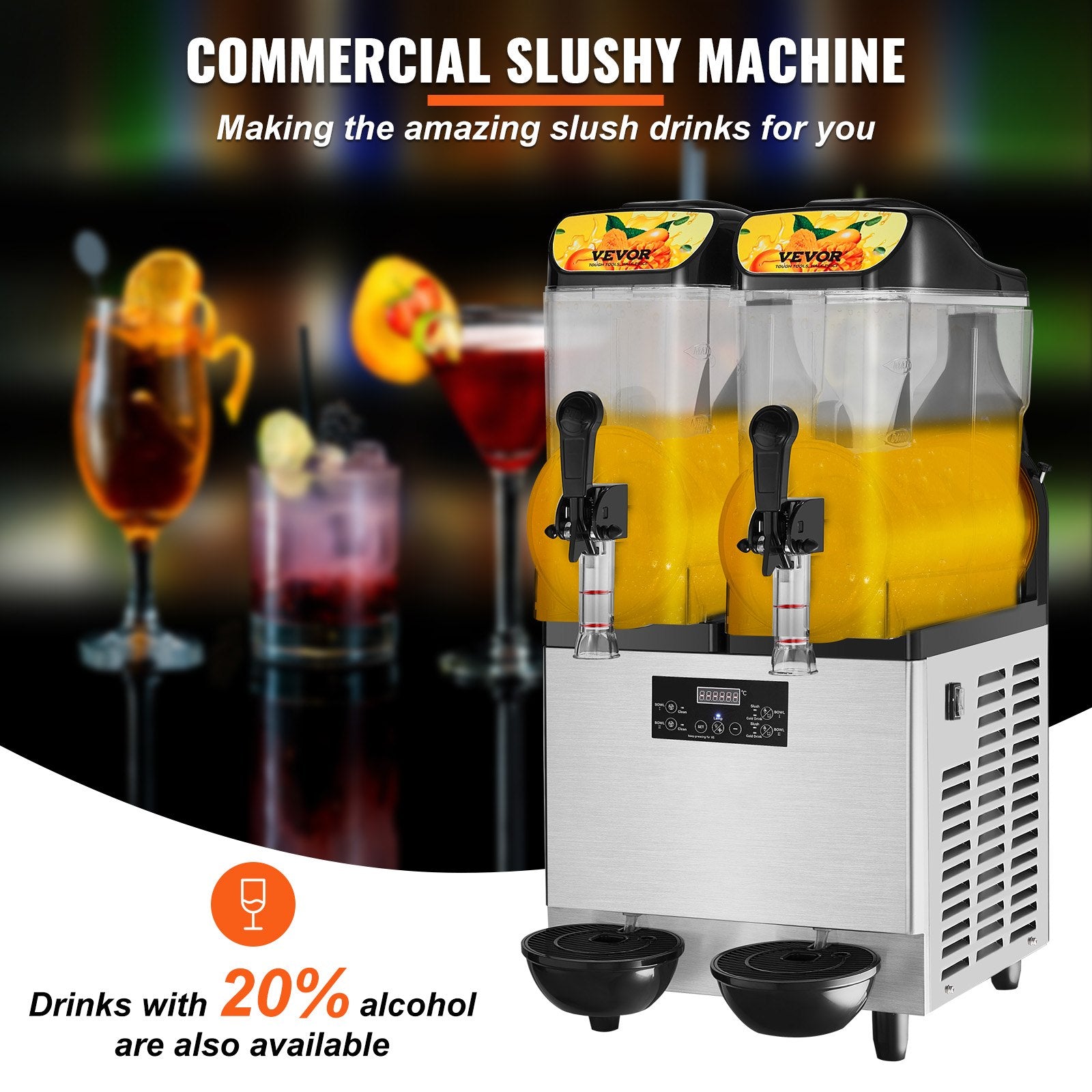 Commercial Slushy Machine, 24L/6.4 Gal-0