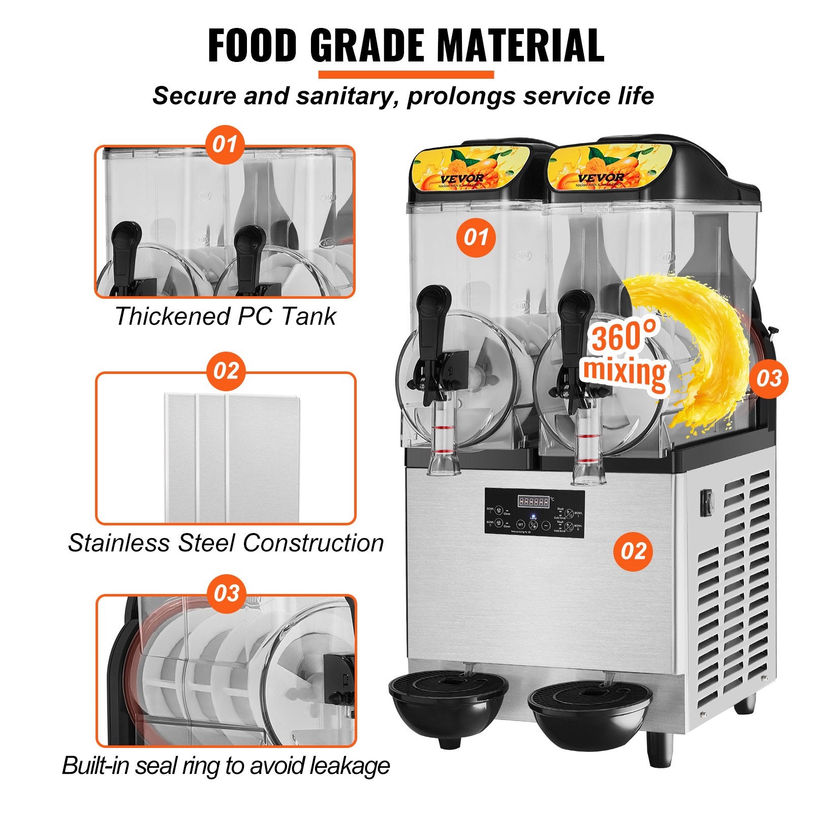 Commercial Slushy Machine, 24L/6.4 Gal-2