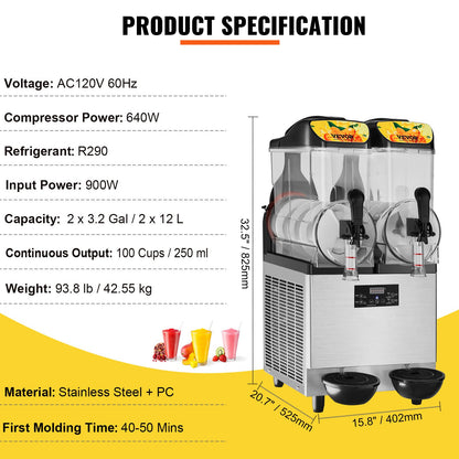 Commercial Slushy Machine, 24L/6.4 Gal-5