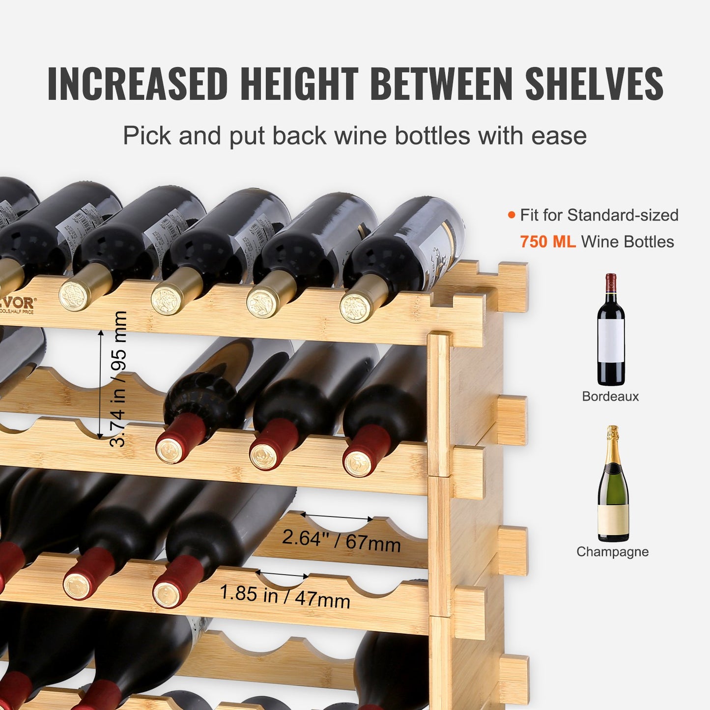 72 Bottle Stackable Modular Wine Rack -1