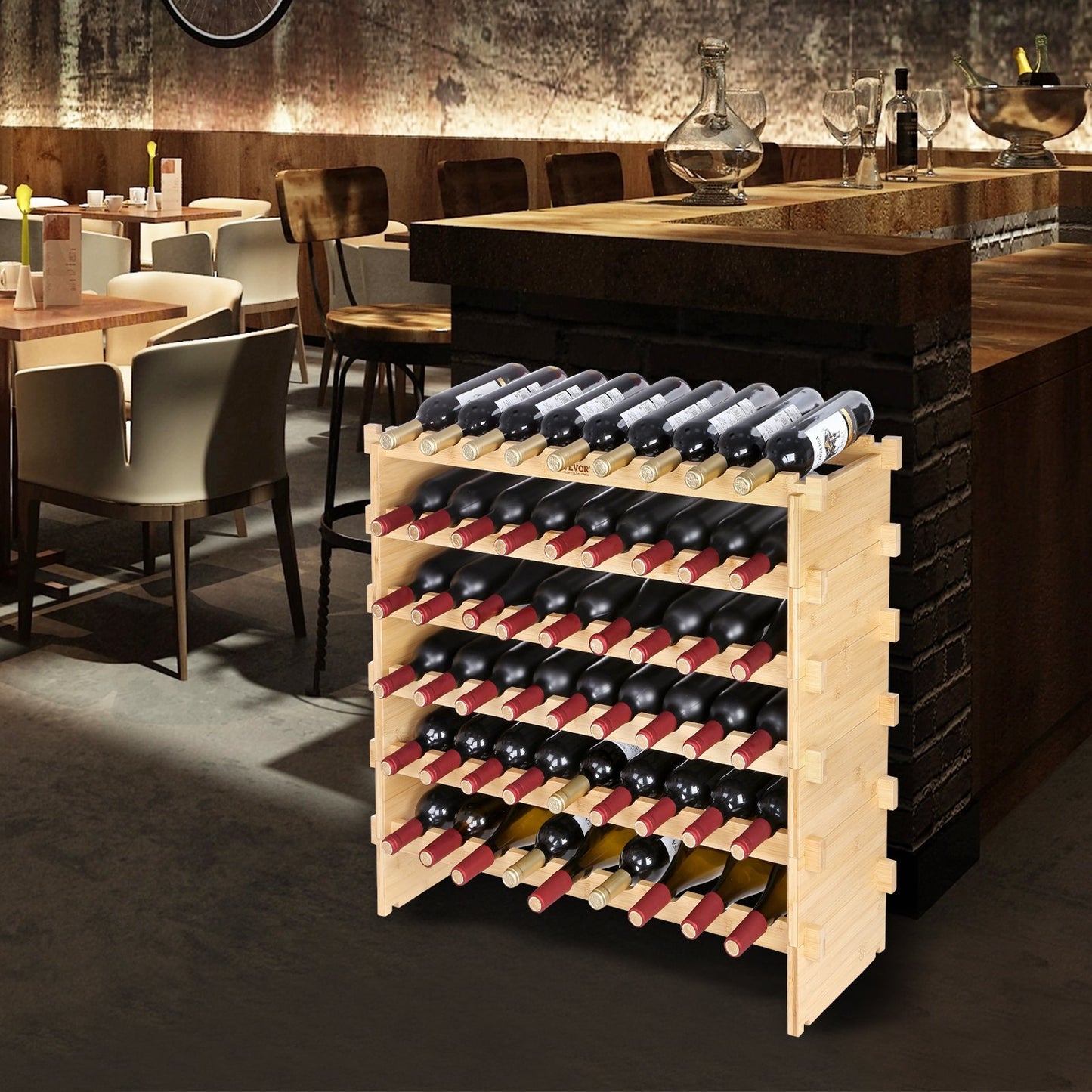 72 Bottle Stackable Modular Wine Rack -6