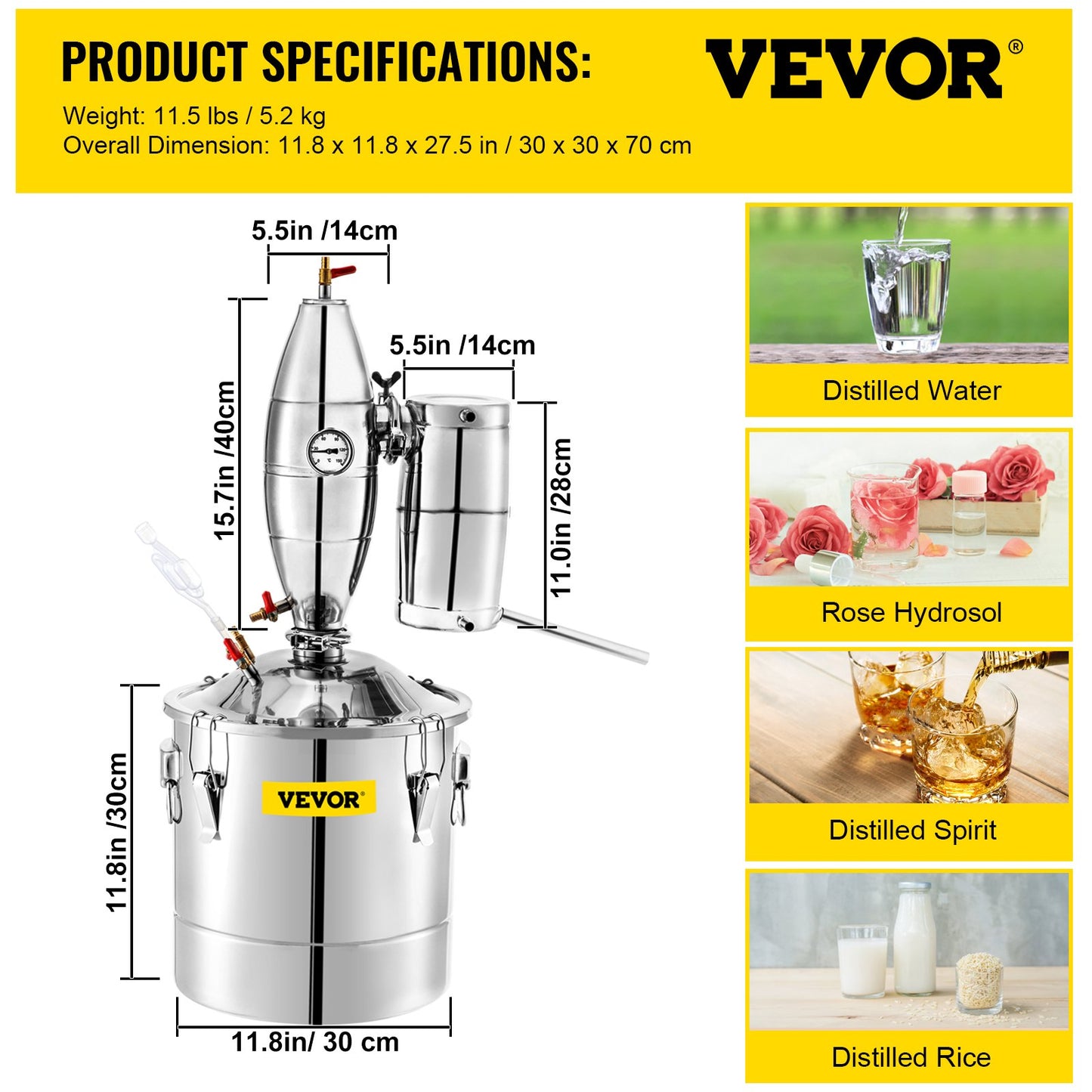 20L 5.3Gal Water Alcohol Distiller-5