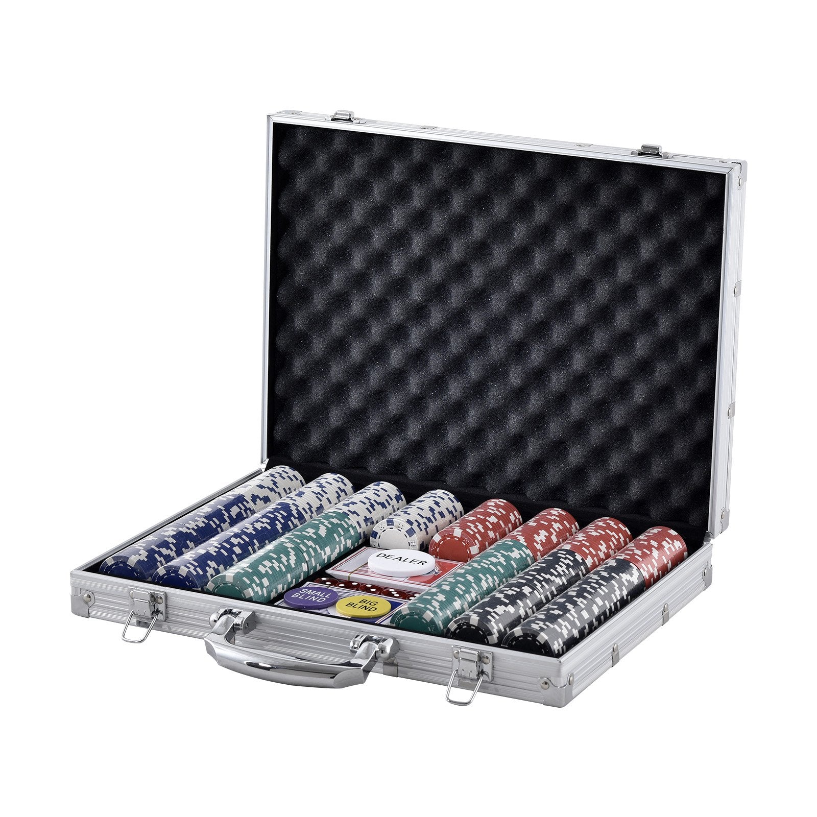 Poker Chip Set, 500-Piece Poker Set, Complete Poker Playing Game Set with Aluminum Carrying -6