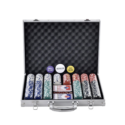 Poker Chip Set, 500-Piece Poker Set, Complete Poker Playing Game Set with Aluminum Carrying -7