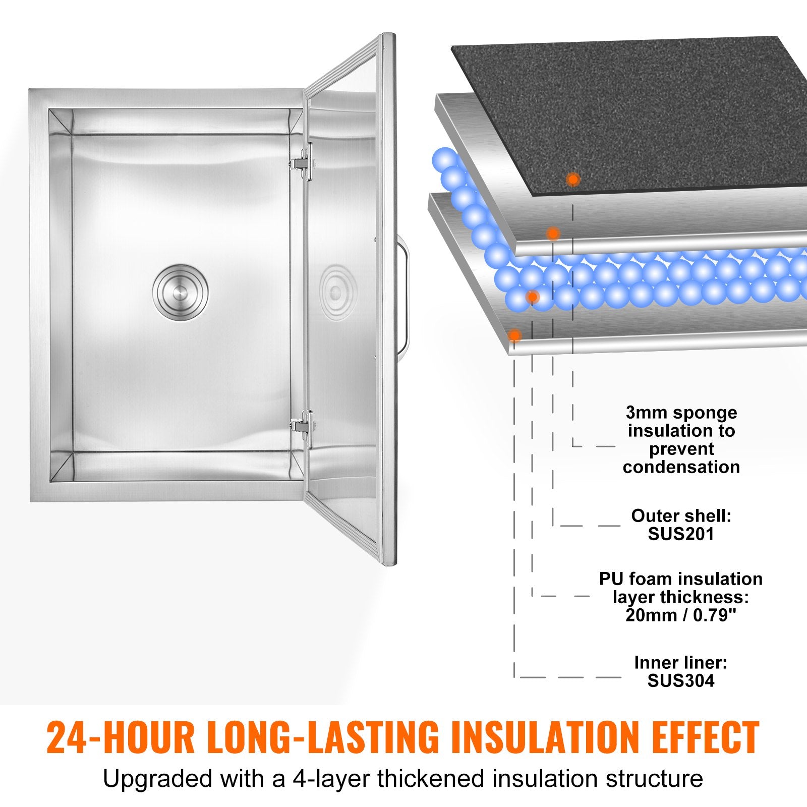 Drop in Ice Chest, 28"L x 20"W x 17"H-0