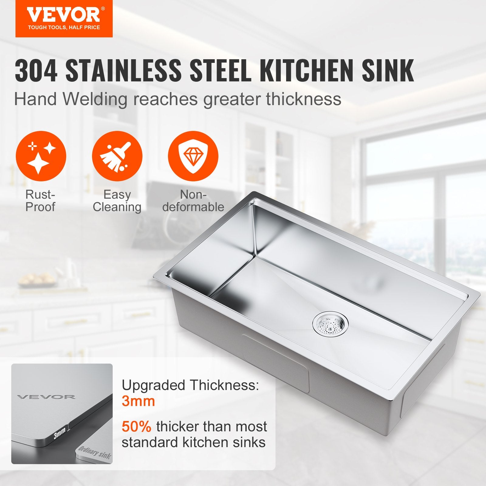 Stainless Steel Drop-In Sinks 32 inch-0