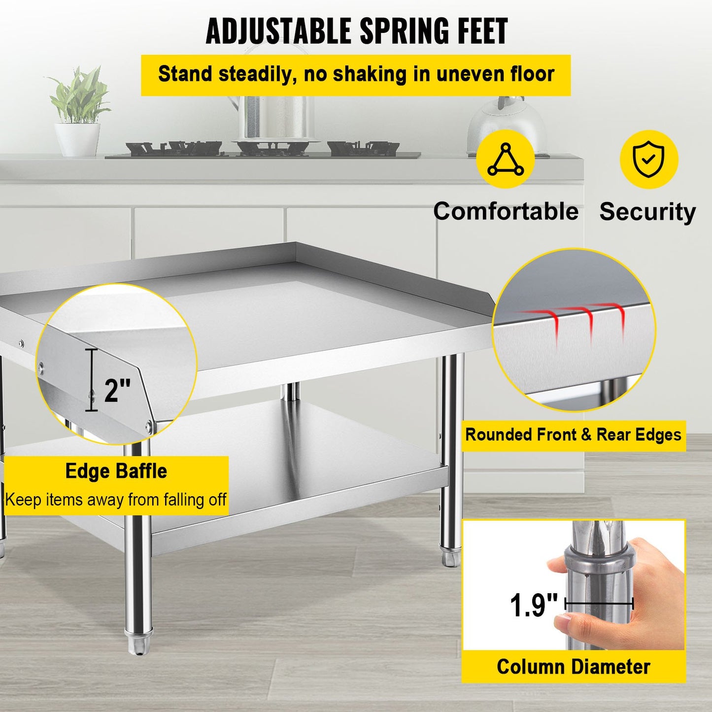 Stainless Steel Equipment Grill Stand, 36 x 30 x 24-3