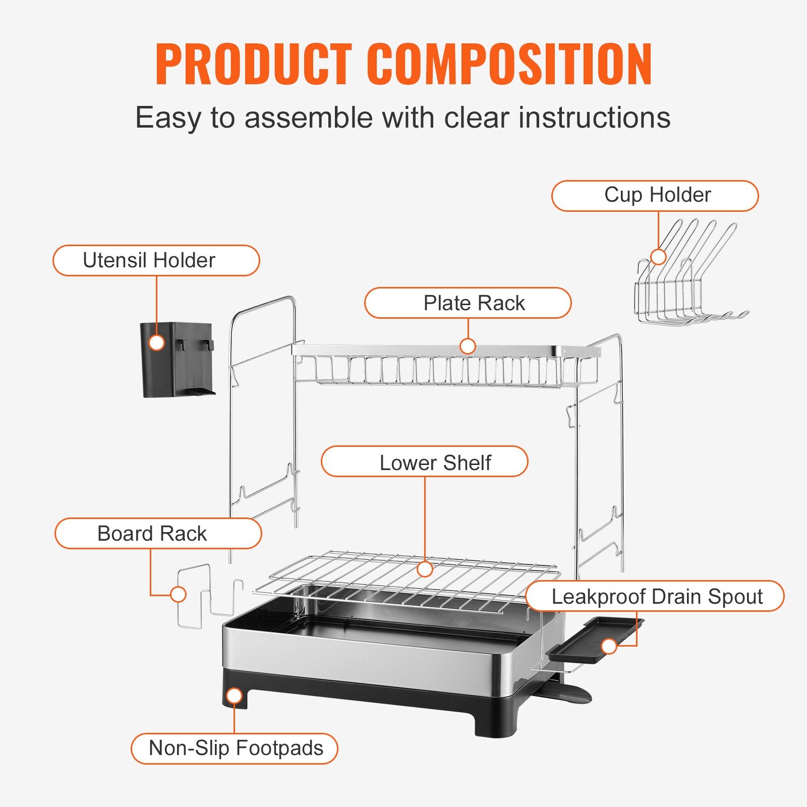 Two Tier Dish Drying Rack-4