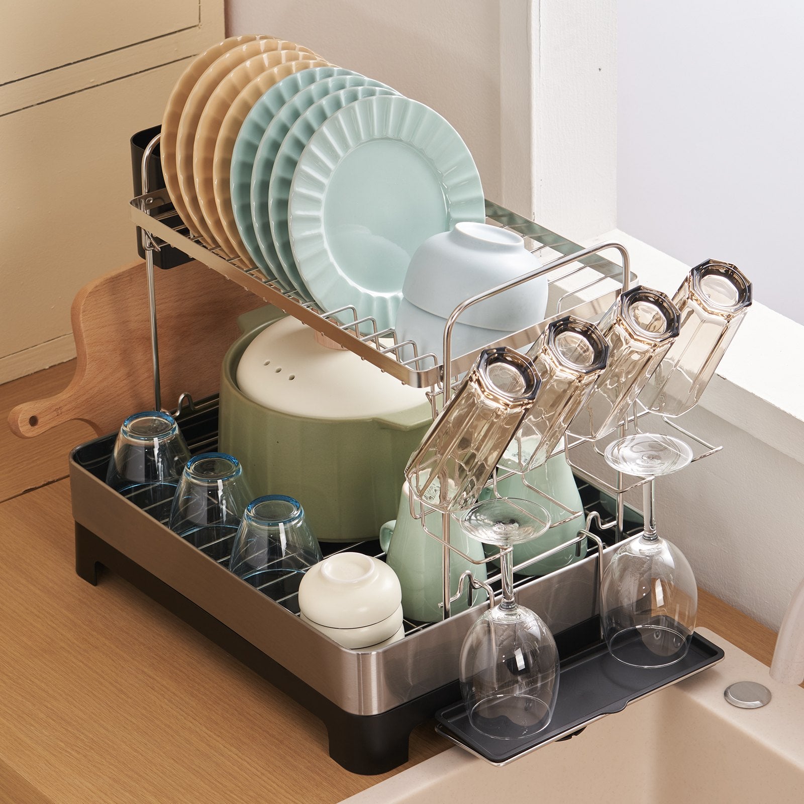 Two Tier Dish Drying Rack-6