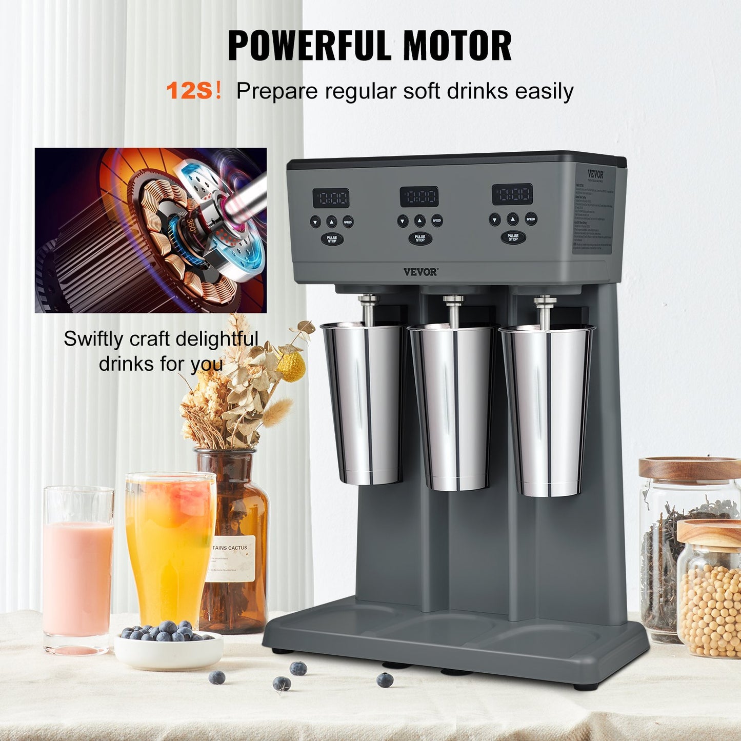 Milkshake Maker, 375W x 3 -0