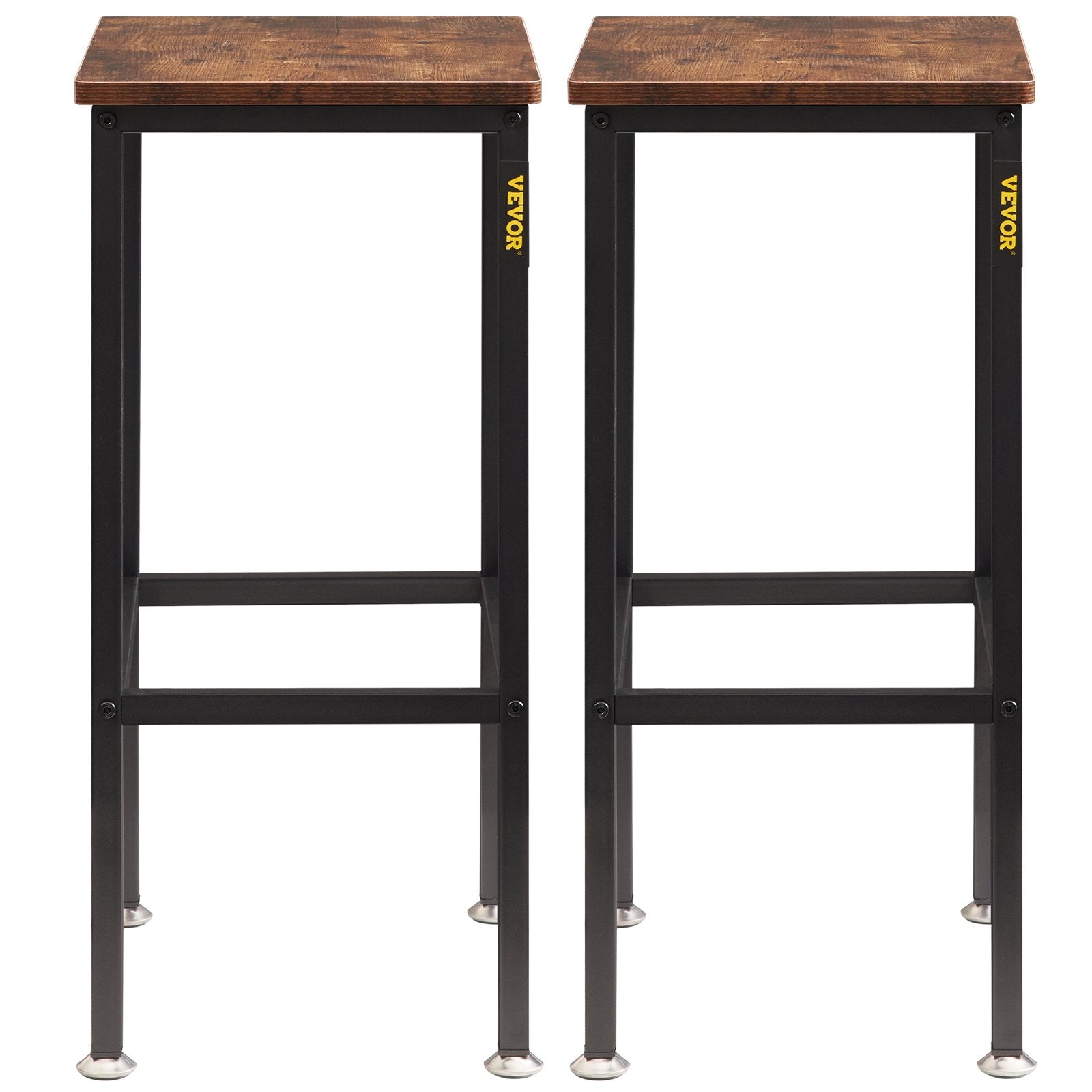 Rustic Bar Stools with Foot Rest - Set of 2-3