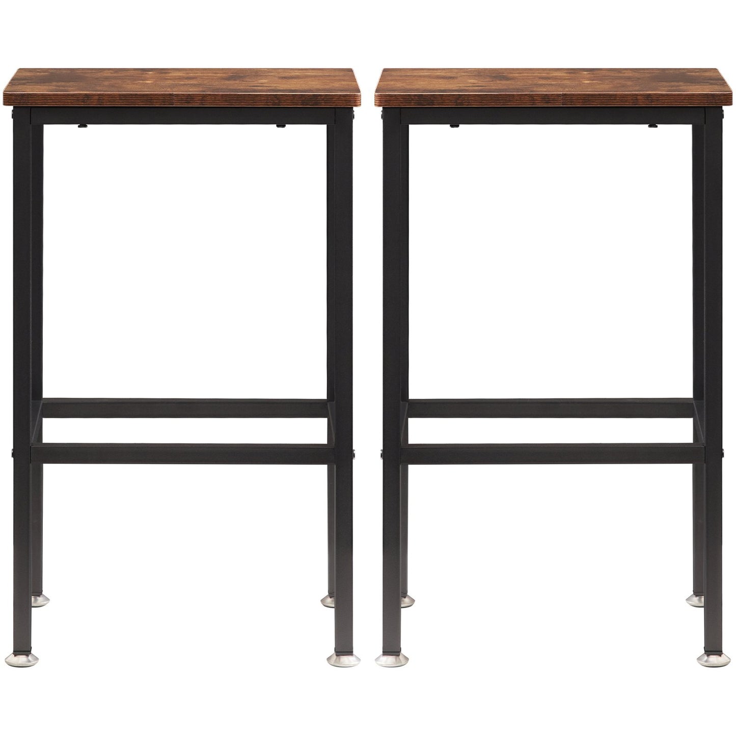 Rustic Bar Stools with Foot Rest - Set of 2-4