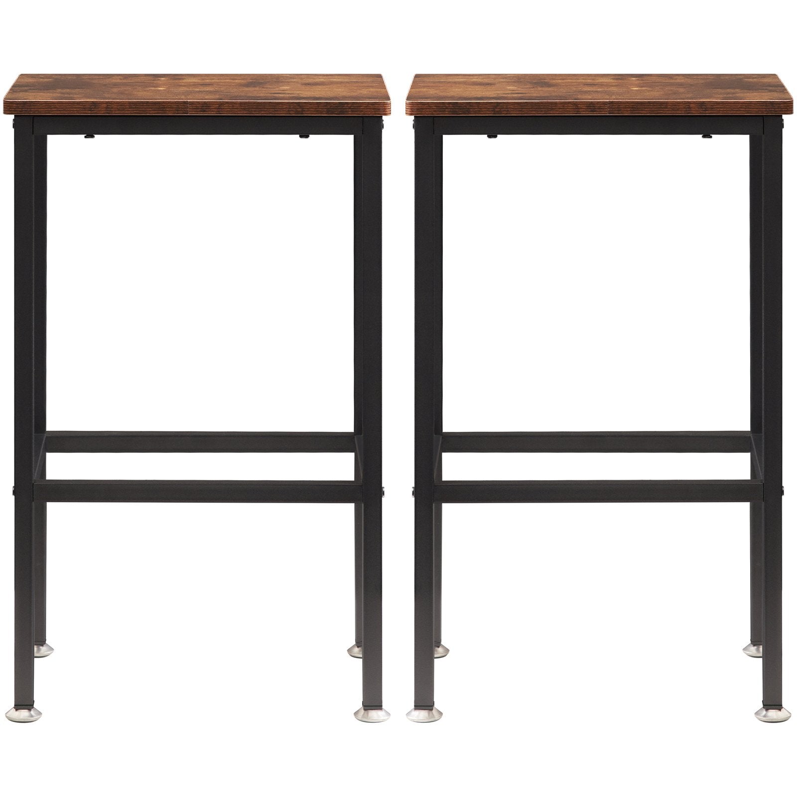 Rustic Bar Stools with Foot Rest - Set of 2-4