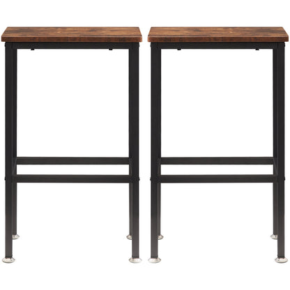 Rustic Bar Stools with Foot Rest - Set of 2-4