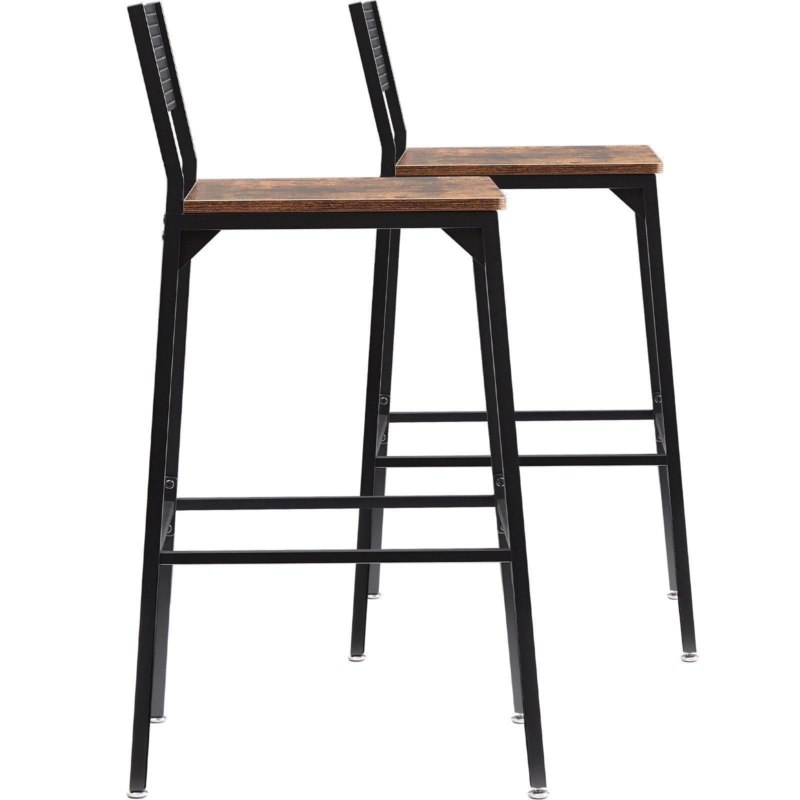 Rustic Bar Stools with Backrest 29" Set of 2-3