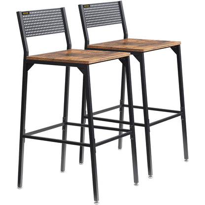 Rustic Bar Stools with Backrest 29" Set of 2-2