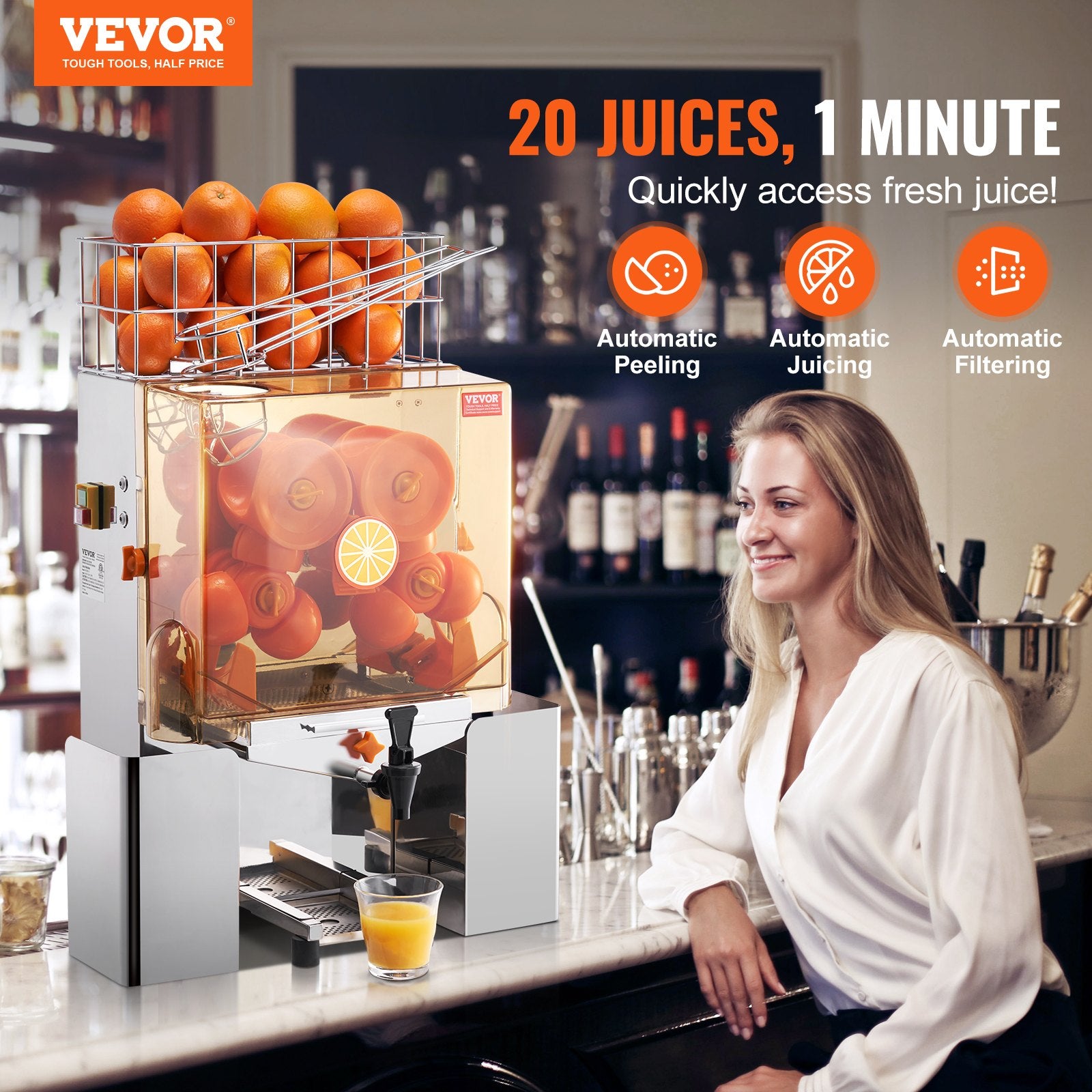 Commercial Orange Juicer Machine, 120W -0