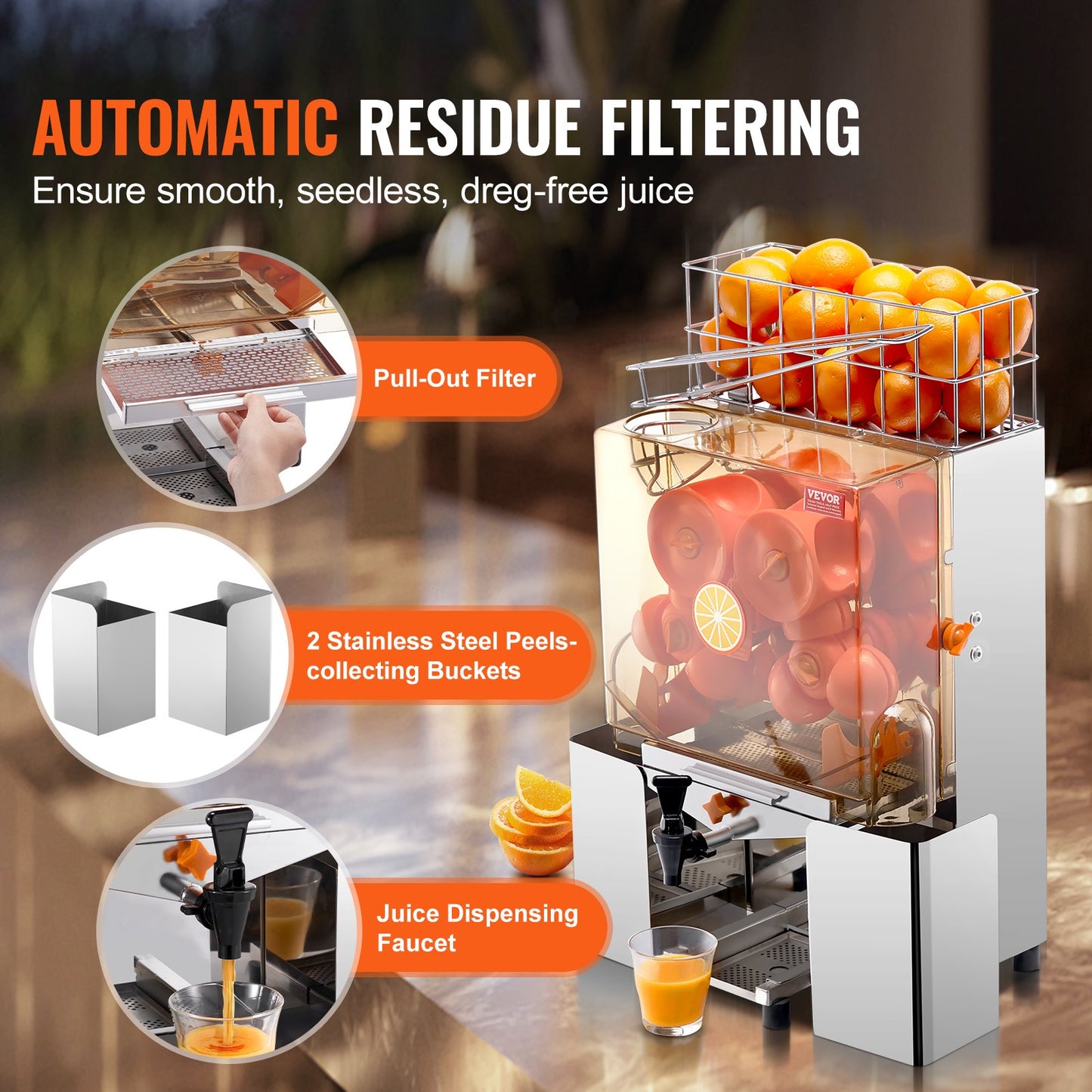 Commercial Orange Juicer Machine, 120W -2