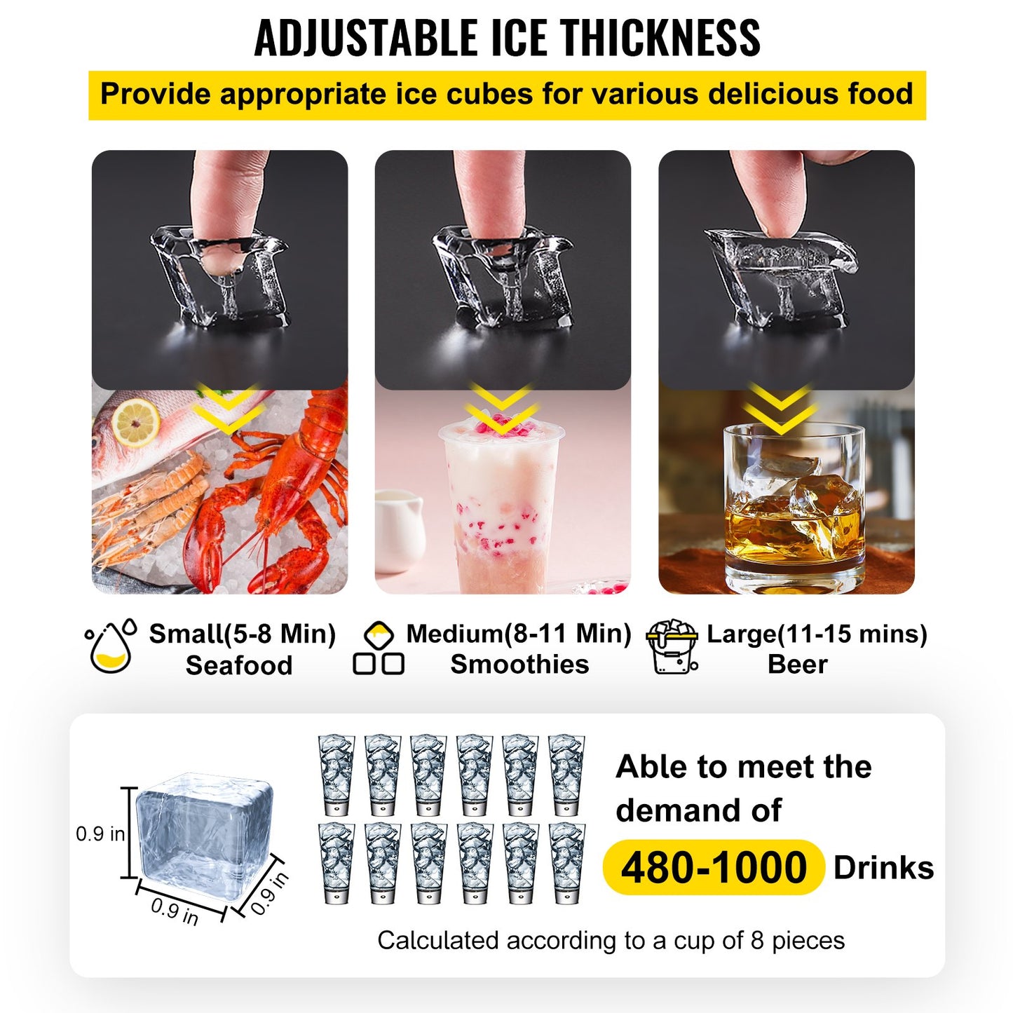 Commercial Ice Maker Machine, 132 lbs/24h -1