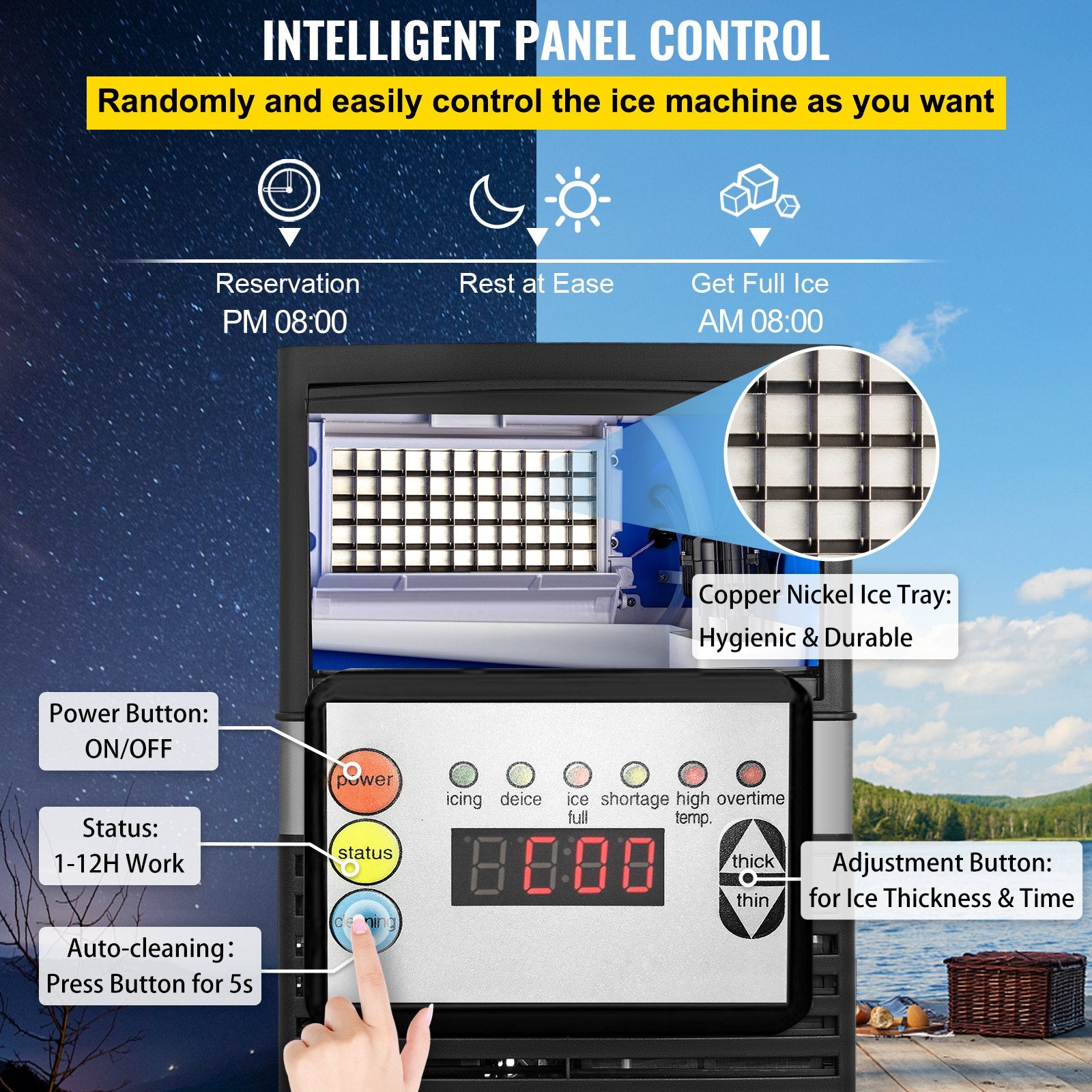 Commercial Ice Maker Machine, 132 lbs/24h -3