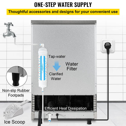 Commercial Ice Maker Machine, 132 lbs/24h -5