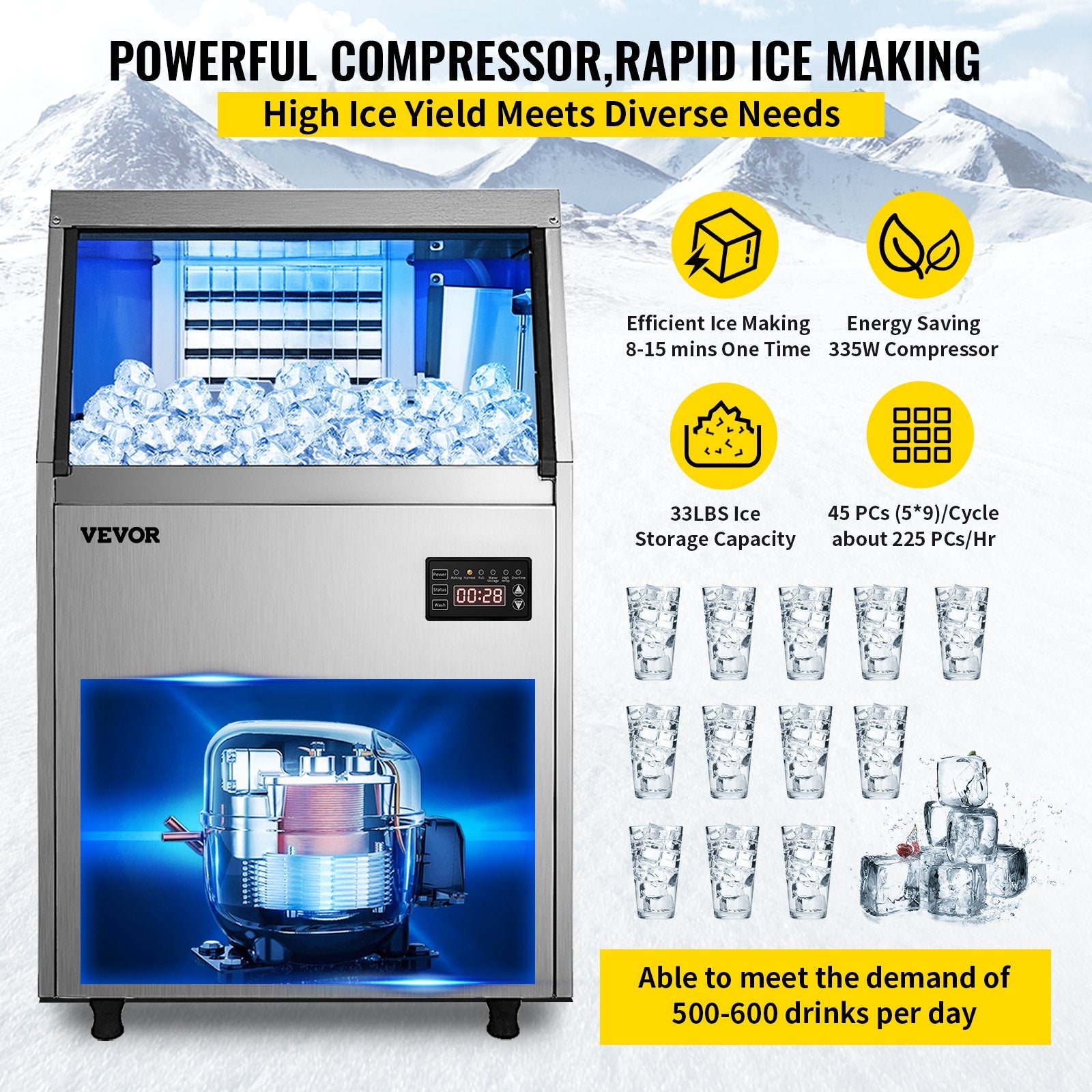 110V Commercial Ice Maker Machine-0