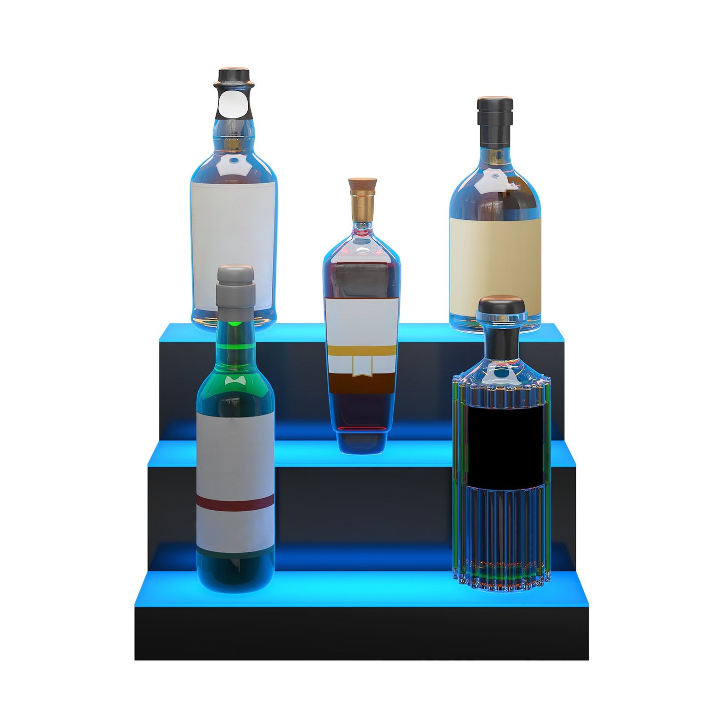 LED Lighted Liquor Bottle Display, 16" 3-Step-8