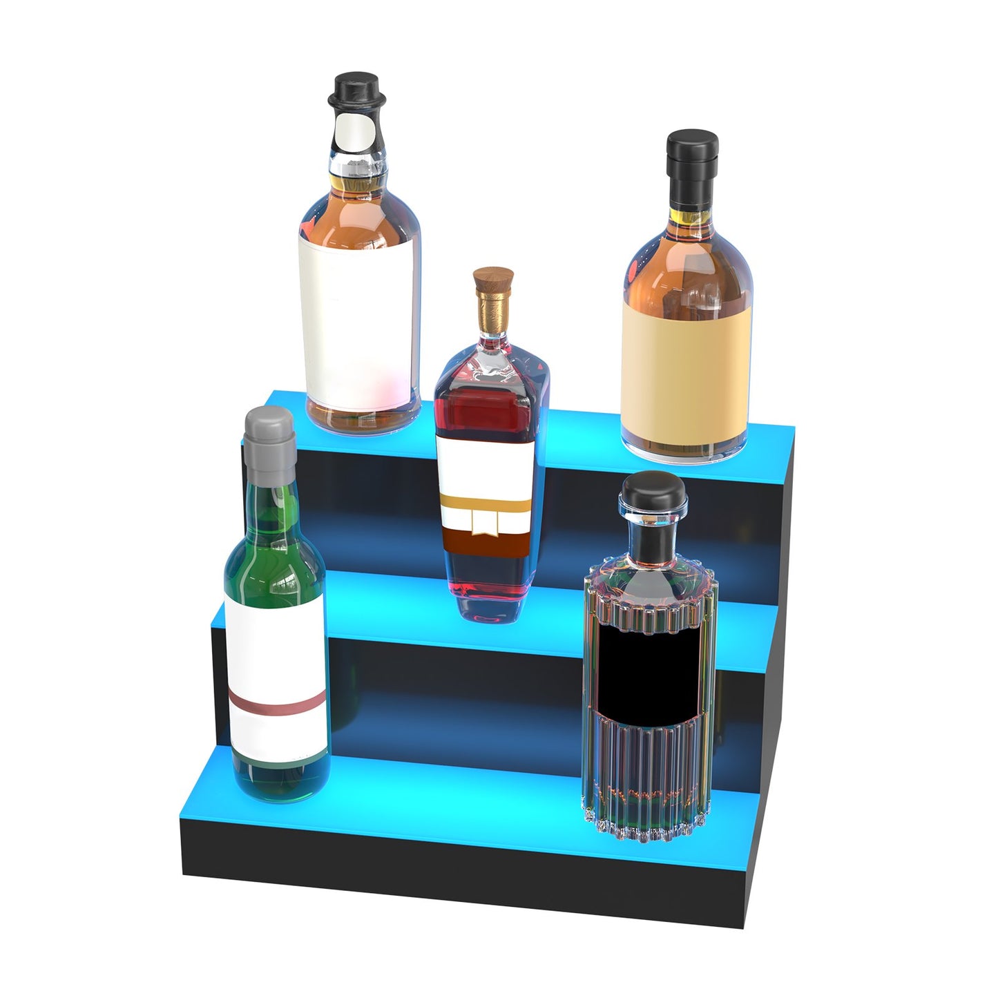 LED Lighted Liquor Bottle Display, 16" 3-Step-9